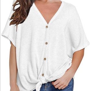 Women’s White Tie-Front Shirt